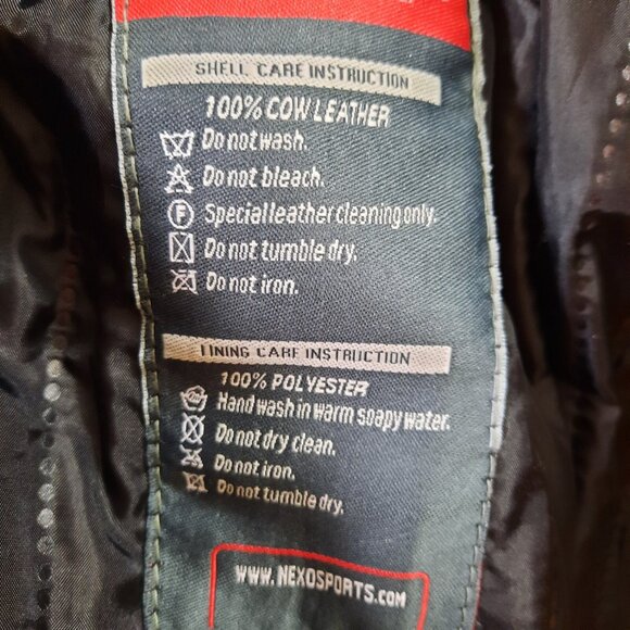 Y2K Leather Racing Motorcycle Jacket Armored Mens Size M Red Black White Nexo - Picture 13 of 15